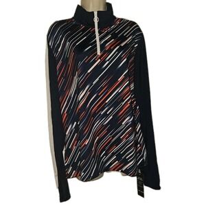 New Jack Smith Golf Polo 1/4 Zip Long Sleeve Shirt Womens Size 2XL Geometric